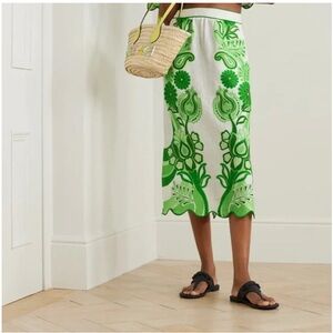 FARM Rio NWT Green and White Floral skirt
